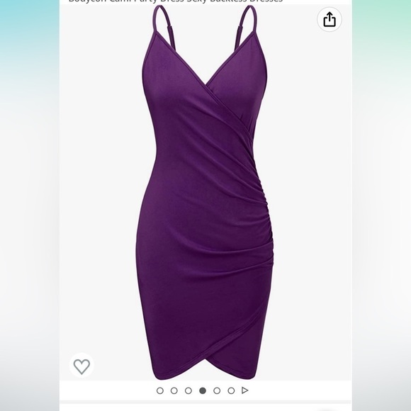 NWT Large Deep V Neck Spaghetti Straps Bodycon Cami Party Dress Sexy Backless - Picture 4 of 6